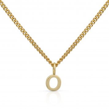 Halskette Gold 375 mit Anhänger 42/45cm lang Buchstabe O