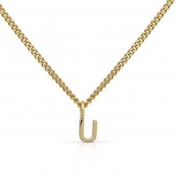 Halskette Gold 375 mit Anhänger 42/45cm lang Buchstabe U