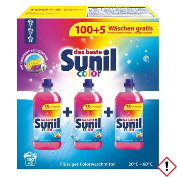 Sunil color Flüssigwaschmittel für alle Temperaturen 100 plus 5WL