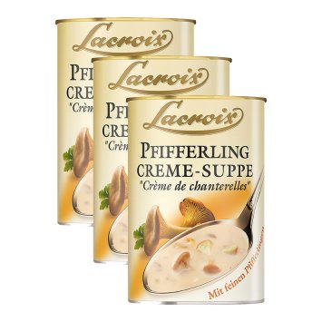 Lacroix Pfifferling Creme Suppe fein mit Pfifferlingen 400ml 3er Pack