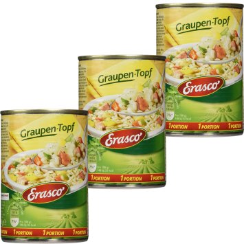 Erasco Graupentopf mit viel Graupen und frischem Gemüse 400g 3er Pack