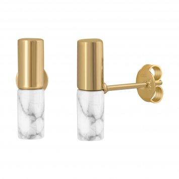 Ohrstecker 925/ Sterling Silber vergoldet Howlith