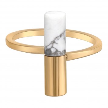 Ring 925/- Sterling Silber vergoldet Howlith