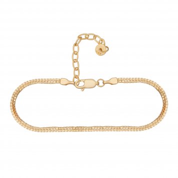 Armband 925/- Sterling Silber vergoldet zweireihige Venezianer Kette