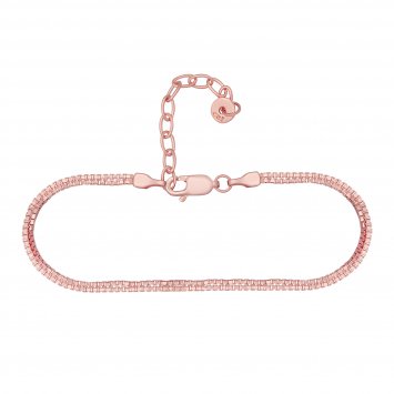 Armband 925/- Sterling Silber rosé vergoldet zweireihige Venezianer Kette