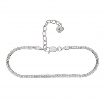 Armband 925/- Sterling Silber rhodiniert zweireihige Venezianer Kette