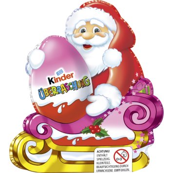 kinder Schokolade Weihnachtsmann Hohlfigur mit Überraschung Rosa 75g