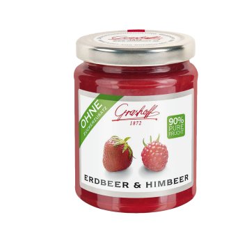 Grashoff Fruchtkonfitüre Erdbeer und Himbeer köstliche Symbiose 230g