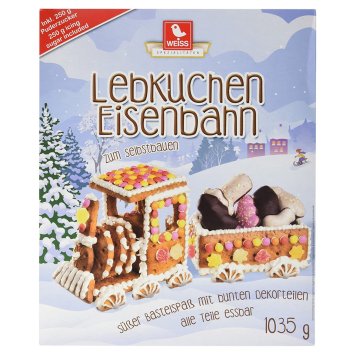 Weiss Lebkuchen Eisenbahn zum Selbstbauen süsser Bastelspass 1035g