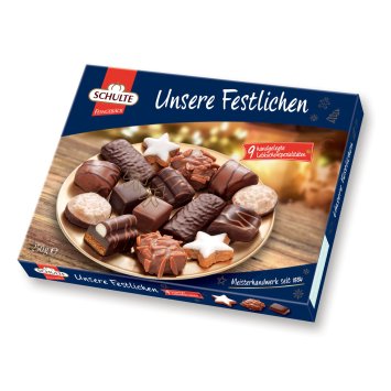 Schulte Unsere Festlichen 9 handgelegte Lebkuchenspezialitäten 250g