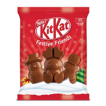 KitKat Festive Friends Figuren Milchschokolade mit Knusperwaffel 65g
