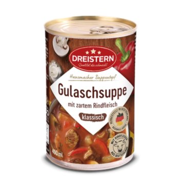 Dreistern Gulaschsuppe mit zartem Rindfleisch klassische Art 400g