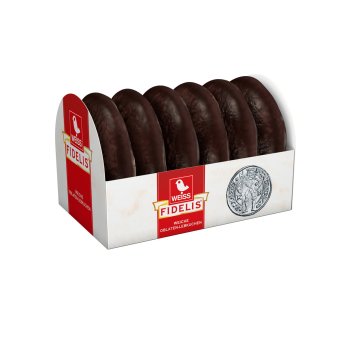 Weiss feinste Obladenlebkuchen mit Zartbitterschokolade 200g