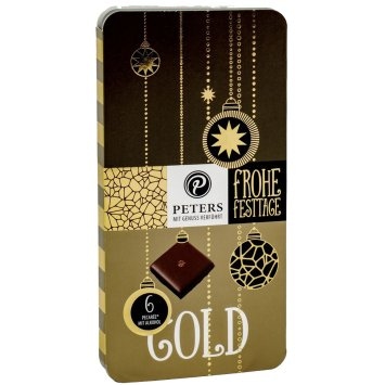 Peters Frohe Festtage 6er Pecaree Goldgenuss Zartbitter Täfelchen 63g