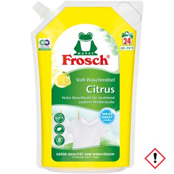 Frosch Citrus Voll Waschmittel für weiß und Kochwäsche 24 WL1440ml