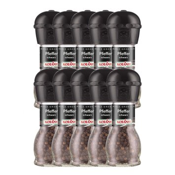 Kotanyi Pfeffer Mühle grob feinen Pfeffer schwarz 36g 10er Pack