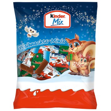 Kinder Mix Weihnachts Mini Mischung mit Vollmilchschokolade 153g