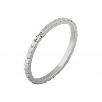 Ring 925/- Sterling Silber rhodiniert Herzen Zirkonia Stacking