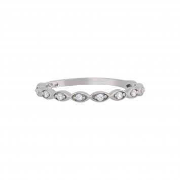 Ring 925/- Sterling Silber rhodiniert Zirkonia Stacking