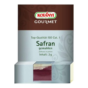 Kotanyi Safran gemahlen aromatisch würzig edel exotische Küche 2g