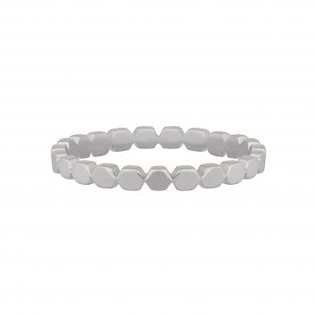 Ring 925/- Sterling Silber rhodiniert Hexagon  Stacking