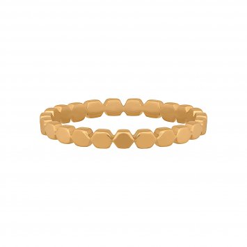 Ring 925/- Sterling Silber vergoldet Hexagon  Stacking