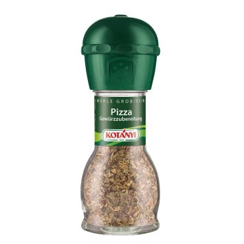 Kotanyi Pizzakräuter Würzmischung grob fein in einer Gewürzmühle 24g