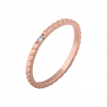 Ring 925/- Sterling Silber rosévergoldet Herzen Zirkonia Stacking