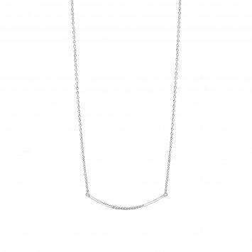 Halskette 925 Silber rhodiniert Zirkonia weiß