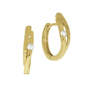 Ohrring 375/- Gelbgold teilmattiert