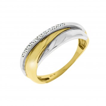 Ring 375/- Gelbgold/Weißgold Zirkonia