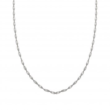 Collier 925/- Sterling Silber Flachpanzer Kette gedreht  rhodiniert