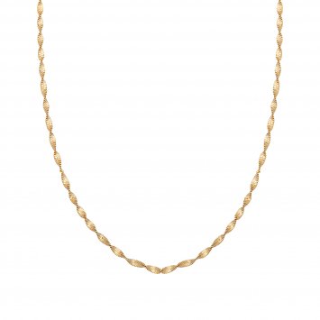 Collier 925/- Sterling Silber Flachpanzer Kette gedreht  vergoldet