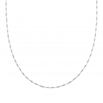 Collier 925/- Sterling Silber Schlangenkette vierseitig diamantiert gedreht  rhodiniert