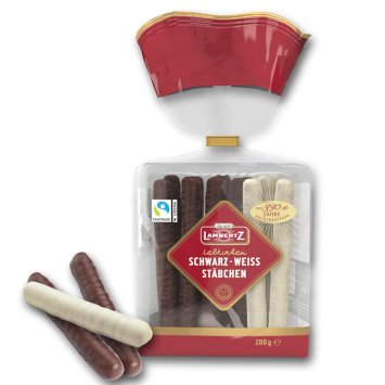 Lambertz Lebkuchen Stäbchen überzogen in Schwarz und Weiß 200g