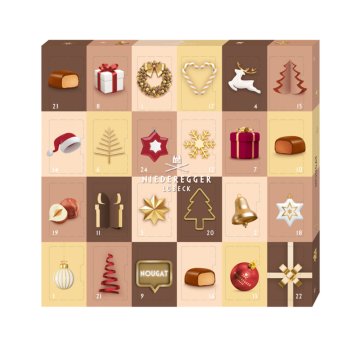 Niederegger Mini Adventskalender Nougat Pralinen Packung 180g