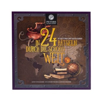 Adventskalender 24 Rätsel gefüllt mit 24 Pecarée mit Alkohol 225g