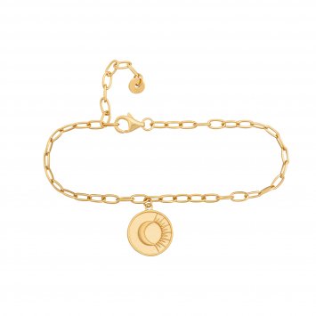 Armband 925 Silber Armband Münze vergoldet Kompass Sonne