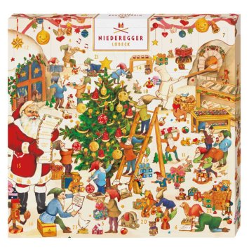 Niederegger Mini Wichtelwerkstatt Adventskalender mit Schokolade 168g