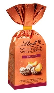 Lindt Cashew Kerne Vollmilchschokolade Weihnachts Spezialitäten 100g