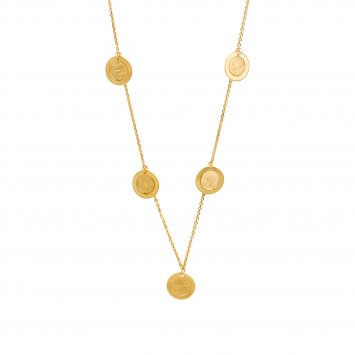 Halskette 925 Silber vergoldet Coin