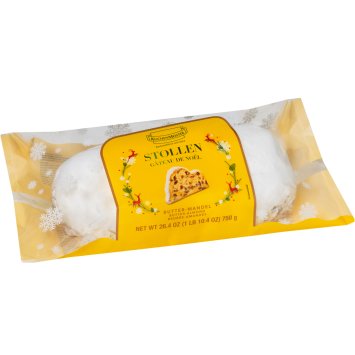 KuchenMeister Butter Mandel Stollen mit Rosinen und Puderzucker 750g