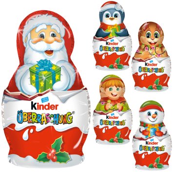 kinder Schokolade kleine Weihnachts Hohlfigur mit Überraschung 36g