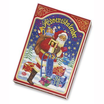Reber Adventskalender mit einzelnen Pralinen aus Schokolade 650g