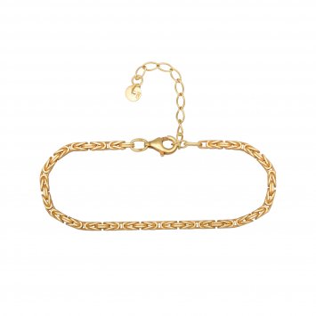 Armband 925 Silber vergoldet Königskette diamantiert