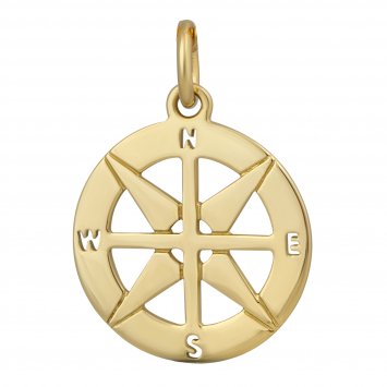 Anhänger Gold 375 mit Kompass-Motiv