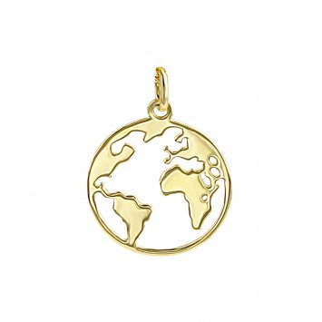 Anhänger 375 Gold mit Weltkugel-Motiv