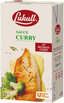 Lukull Curry Sauce mit feiner Wuerze ideal zu Reis und Fleisch 1000ml