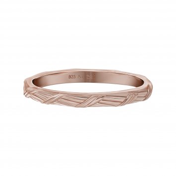 Ring 925 Silber rosévergoldet Flechtoptik Stacking