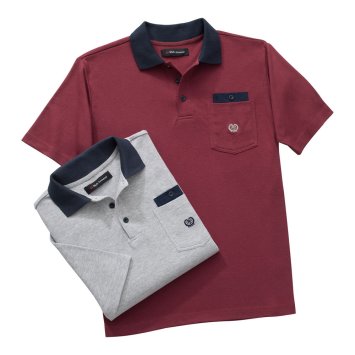Interlock-Poloshirts im 2er-Pack